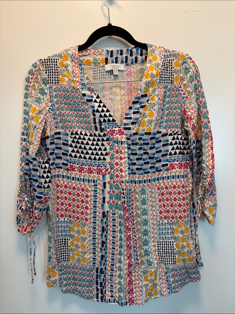 Multicolor Patchwork V-Neck Tunic & Sleeveless Wilfred Free XS
